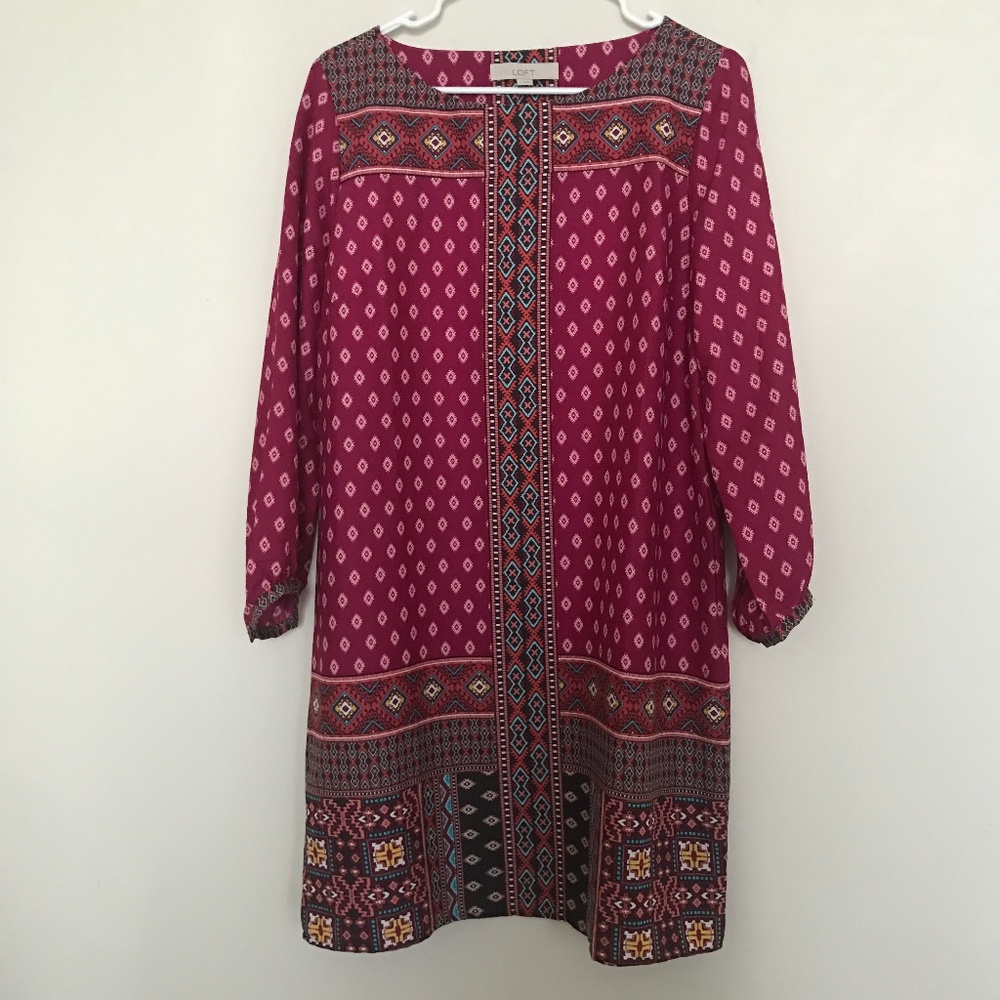 Boho Chic Pattern Silk Dress - Never Worn!